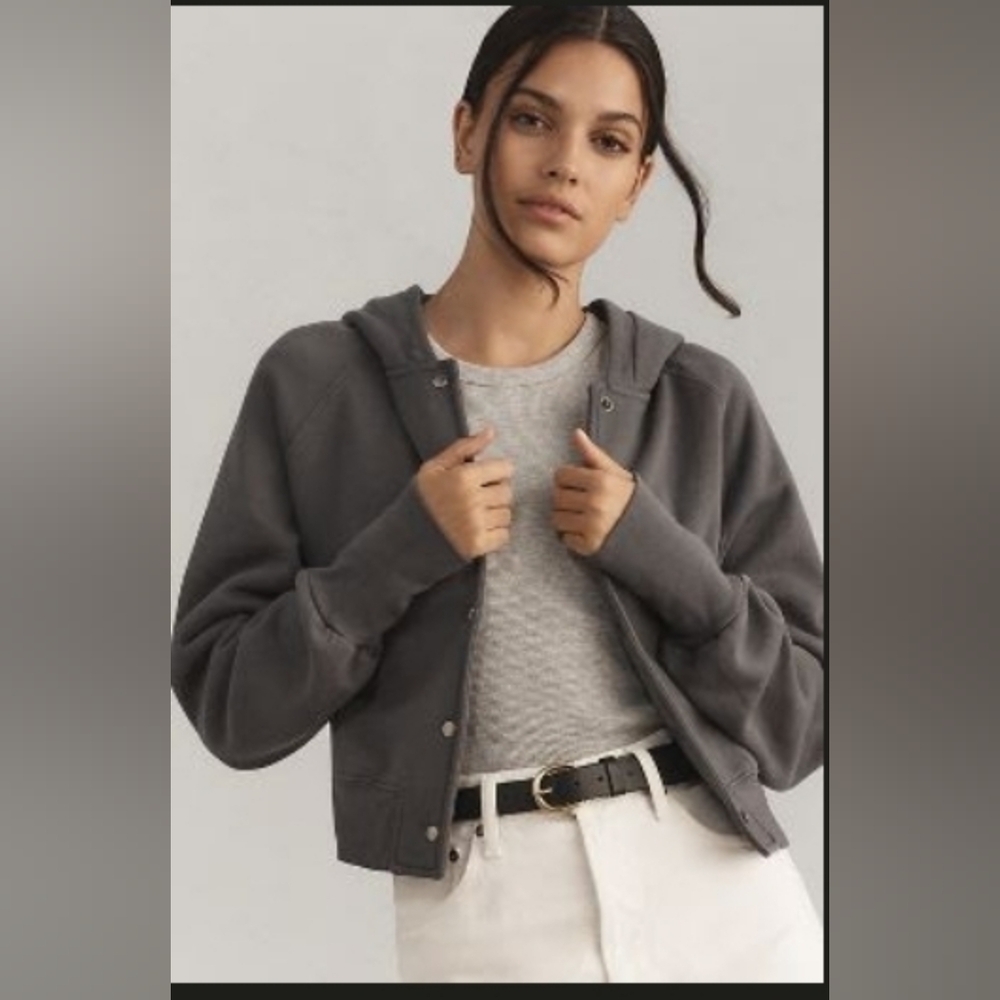 Anthropologie Gray Bomber Jacket